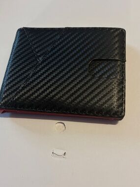 Slim Carbon-Texture Card Holder Wallet for Men - Black